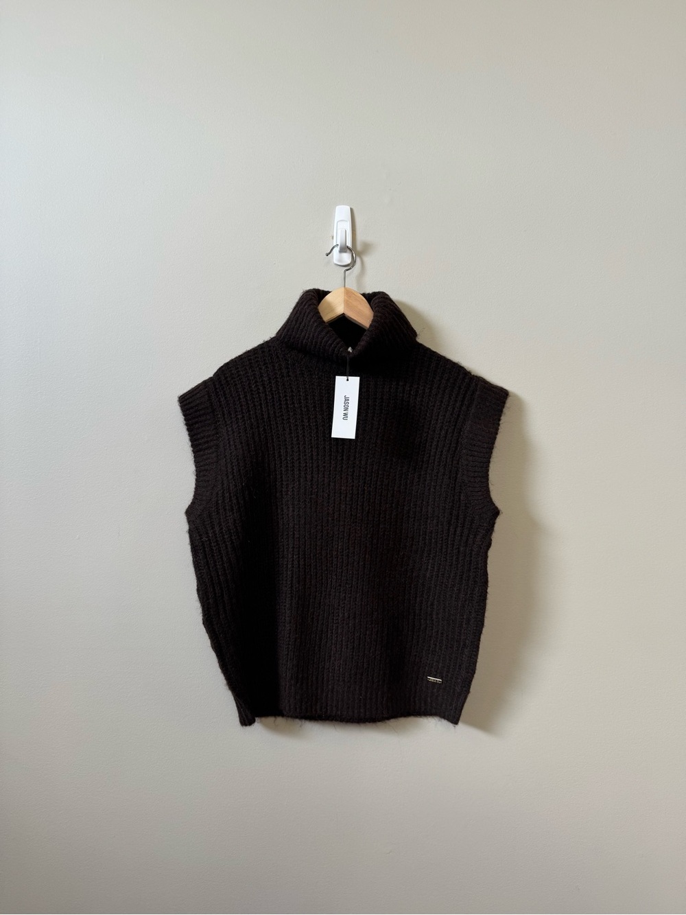 Jason Wu (NWT) sleeveless turtleneck knit sweater vest - chocolate brown